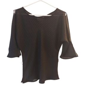 Sheer Black Top Size M Bell Sleeves